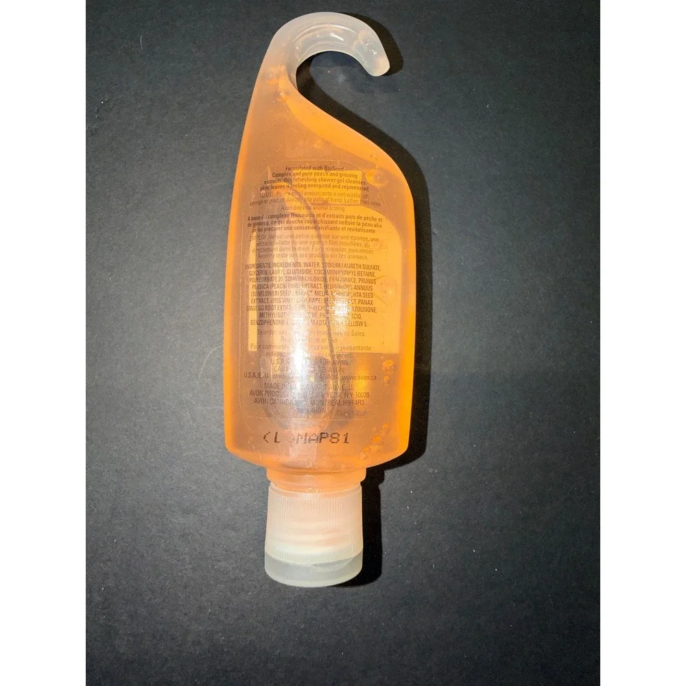 Avon Naturals Refreshing Peach Shower Gel 5oz Body Wash‎ Hook Bottle New Sealed